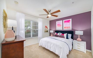 Model unit bedroom at MAA Windermere in Orlando, FL