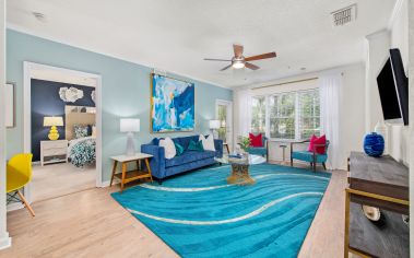 Model unit living room at MAA Windermere in Orlando, FL