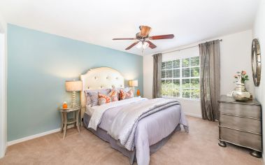 Bedroom at The Club at Panama Beach luxury apartment homes in Panama City Beach, FL