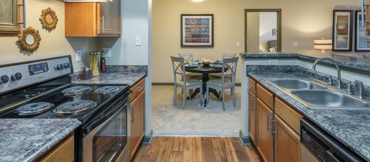 Model Kitchen at Verandas at Southwood luxury apartment homes in Tallahassee, FL