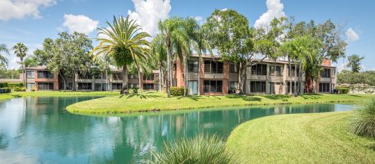 Exterior Lake at Belmere luxury apartment homes in Tampa, FL