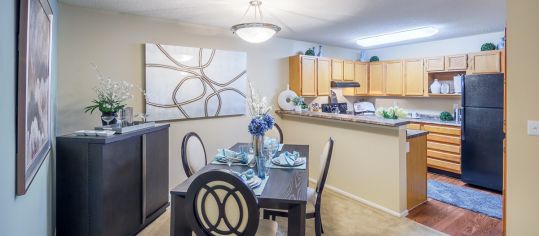 Living Room and Kitchen at MAA Brandon luxury apartment homes in Tampa, FL