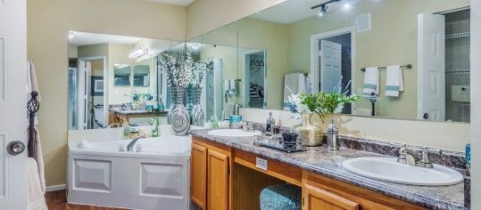 Bathroom at MAA Brandon luxury apartment homes in Tampa, FL