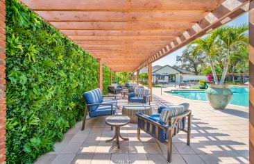 Poolside seating at MAA Hyde Park in Tampa, FL