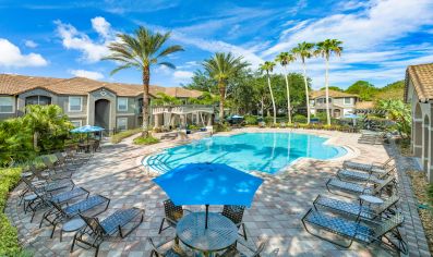 Pool seating at MAA Palm Harbor in Tampa, FL