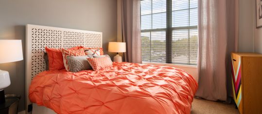 Bedroom at MAA SoHo Square luxury apartment homes in Tampa, FL