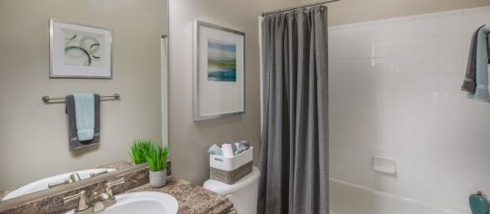 Bathroom at MAA Barrett Creek luxury apartment homes in Atlanta, GA