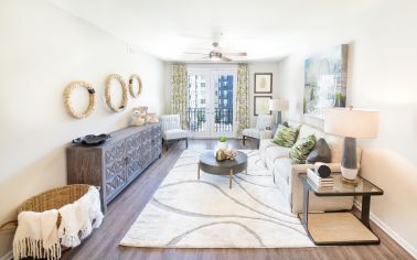 Living room at MAA Buckhead luxury apartment homes in Atlanta, GA