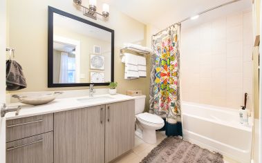 Bathroom at MAA Centennial Park luxury apartment homes in Atlanta, GA