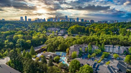 Aerial 2 at MAA Chastain luxury apartment homes in Atlanta, GA