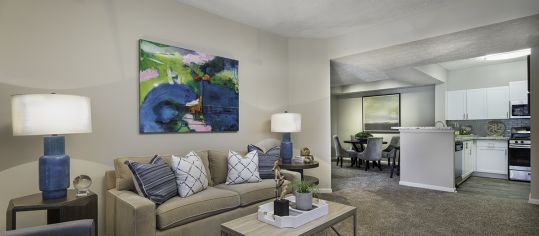 Living Room 1 at MAA Glen luxury apartment homes in Atlanta, GA