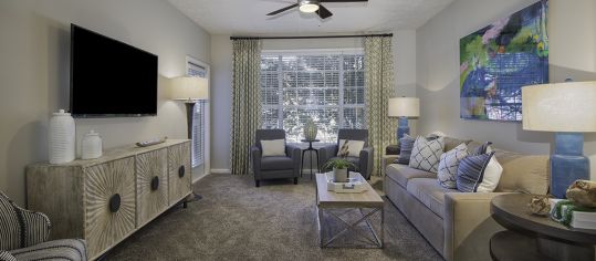 Living Room 2 at MAA Glen luxury apartment homes in Atlanta, GA