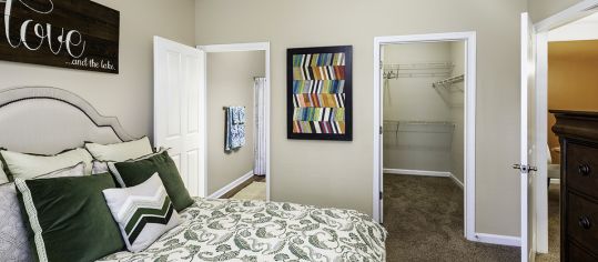 Bedroom at MAA Lake Lanier luxury apartment homes in Gainesville, GA