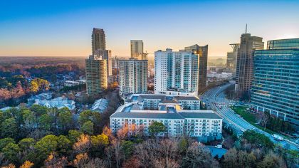 Skyline view at MAA Lenox luxury apartment homes in Atlanta, GA