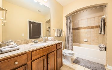 bathroom at MAA Lenox luxury apartment homes in Atlanta, GA