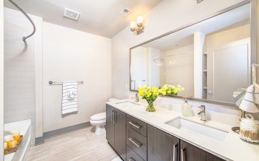 Bathroom at MAA Midtown luxury apartment homes in Atlanta, GA