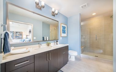 Bathroom at MAA Midtown luxury apartment homes in Atlanta, GA