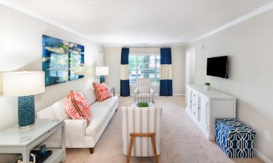 Living room at MAA Mount Vernon luxury apartment homes in Atlanta, GA