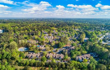 Aerial grounds view at MAA Pleasant Hill luxury apartment homes in Atlanta, GA