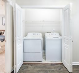 Laundry room at MAA Riverside luxury apartment homes in Atlanta , GA