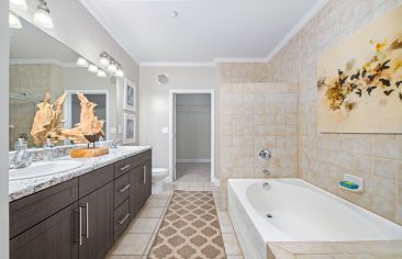 Bathroom at MAA West Village luxury apartment homes in Smyrna, GA