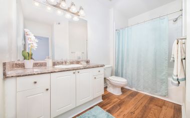 Modern bathroom at MAA Wilmington Island luxury apartment homes in Savannah, GA