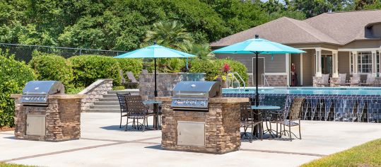 Pool Grills at MAA Wilmington Island luxury apartment homes in Savannah, GA