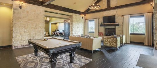 Billiards Table at Ranch at Prairie Trace luxury apartment homes in Overland Park Kansas City, KS