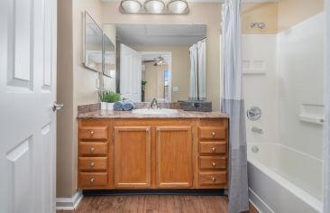 Bathroom at MAA Pinnacle luxury apartment homes in Lexington, KY