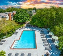 Aerial pool at MAA Mansion in Lexington, KY