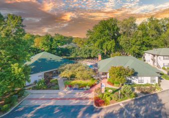 Aerial leasing center at Stonemill Village in Louisville, KY