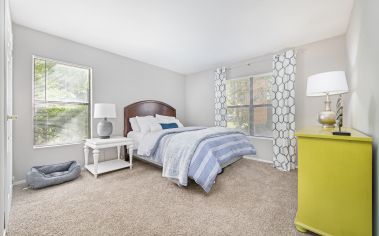 Model bedroom at Stonemill Village in Louisville, KY