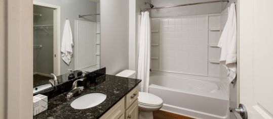 Bathroom at The Denton luxury apartment homes in Kansas City, MO