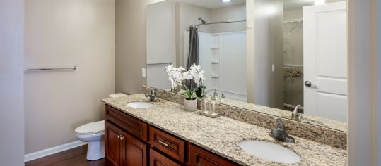 Bathroom at The Denton luxury apartment homes in Kansas City, MO