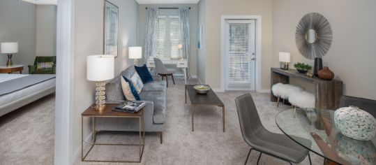 Model Living Room at MAA 1225 luxury apartment homes in Charlotte, NC