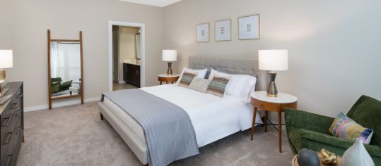 Model Bedroom at MAA 1225 luxury apartment homes in Charlotte, NC