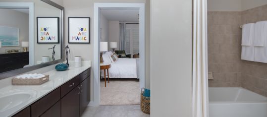 Model Bathroom at MAA 1225 luxury apartment homes in Charlotte, NC