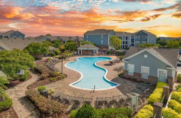 Aerial pool view at MAA Ayrsley in Charlotte, NC