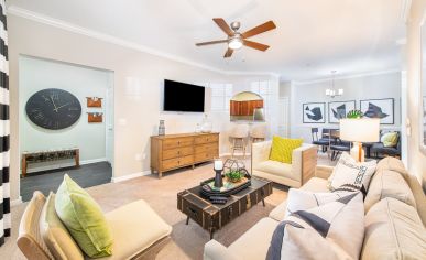 Living Room at MAA Ballantyne luxury apartment homes in Charlotte, NC