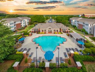 Aerial pool shot at MAA City Grand in Charlotte, NC