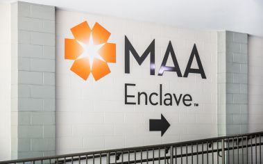 Welcome sign at MAA Enclave luxury apartment homes in Charlotte, NC