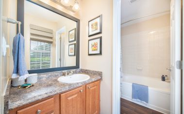 Bathroom at MAA Fifty One luxury apartment homes in Charlotte, NC