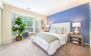 Bedroom at MAA Fifty One luxury apartment homes in Charlotte, NC