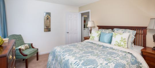 Model Bedroom 2 at MAA Legacy Park luxury apartment homes in Charlotte, NC