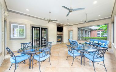 Outdoor patio at MAA Matthews Commons luxury apartment homes in Charlotte, NC