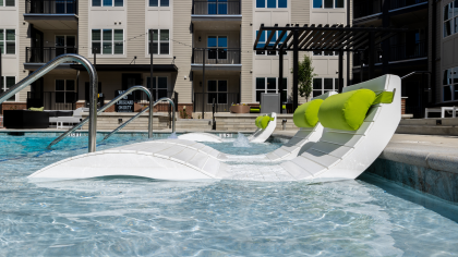 Pool chairs at MAA Optimist Park in Charlotte, NC