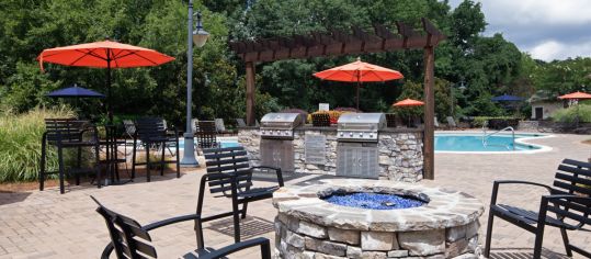 Fire Pit at MAA Prosperity Creek luxury apartment homes in Charlotte, NC