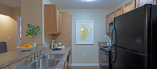 Kitchen at MAA Prosperity Creek luxury apartment homes in Charlotte, NC