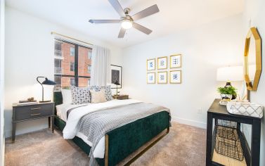 Bedroom at MAA South Line luxury apartment homes in Charlotte, NC