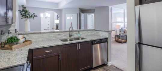 Kitchen 2 at MAA South Park luxury apartment homes in Charlotte, NC